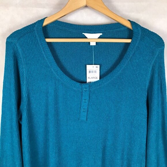 CHARTER CLUB Long Sleeve Ribbed Henley Pajama Top NWT XL - Picture 3 of 6